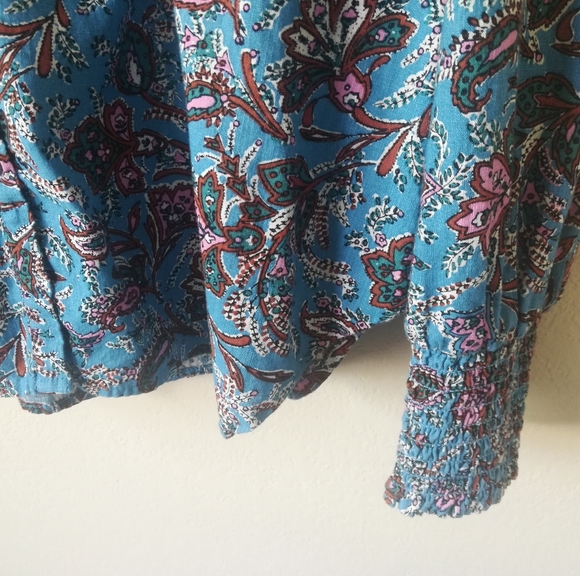 Ann Taylor LOFT Size L Floral Long Sleeve Blouse - Picture 7 of 12